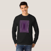 Geometrisch patroon in een lineaire violette vorte t-shirt (Voorkant volledig)