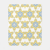 Geometrisch patroon in geel, wit en blauw. fleece deken (Voorkant)