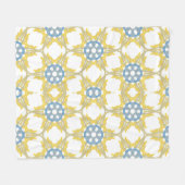 Geometrisch patroon in geel, wit en blauw. fleece deken (Voorkant (Horizontaal))