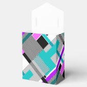 Geometrisch patroon in gestreepte en neon kleuren bedankdoosjes (Geopend)