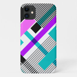 Geometrisch patroon in gestreepte en neon kleuren Case-Mate iPhone case