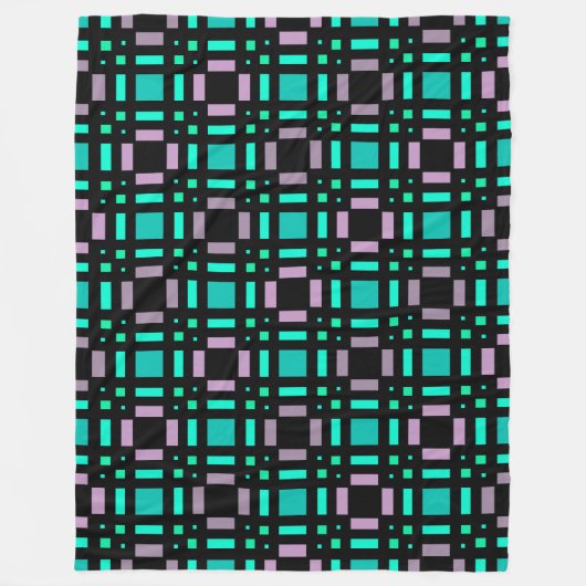 Geometrisch patroon in groene en geometrische kleu fleece deken (Voorkant)