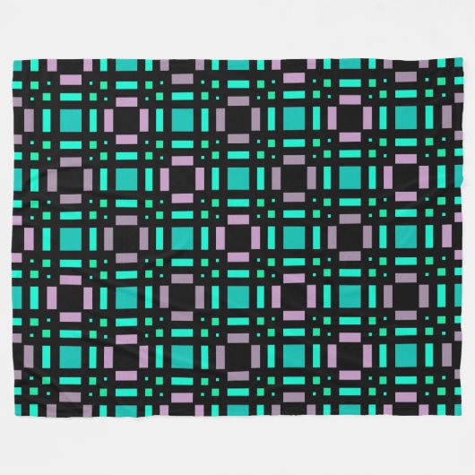 Geometrisch patroon in groene en geometrische kleu fleece deken (Voorkant (Horizontaal))
