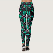 Geometrisch patroon in groene en geometrische kleu leggings (Achterkant)