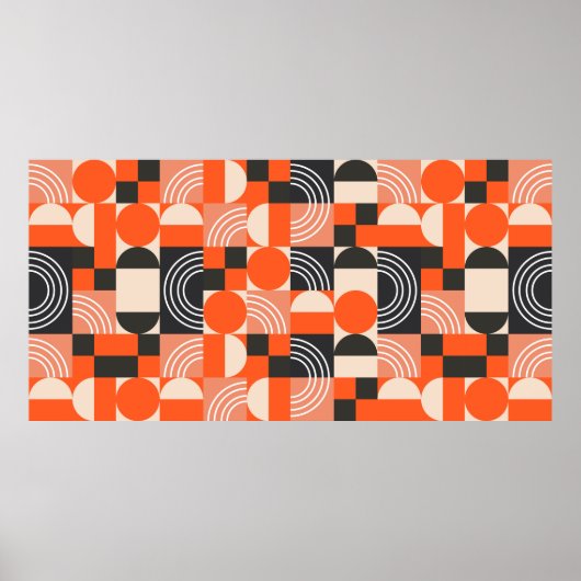 Geometrisch patroon in heldere kleurblokken. poster (Voorkant)