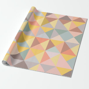 Geometrisch patroon in Herfst- en uraniumtoononen Cadeaupapier