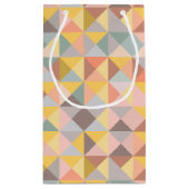 Geometrisch patroon in Herfst- en uraniumtoononen Klein Cadeauzakje (Achterkant)