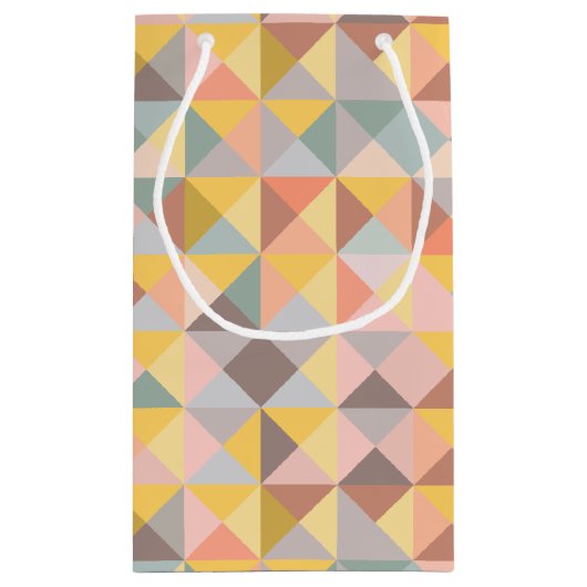 Geometrisch patroon in Herfst- en uraniumtoononen Klein Cadeauzakje (Achterkant)