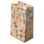 Geometrisch patroon in Herfst- en uraniumtoononen Klein Cadeauzakje (Achterkant Gekanteld)