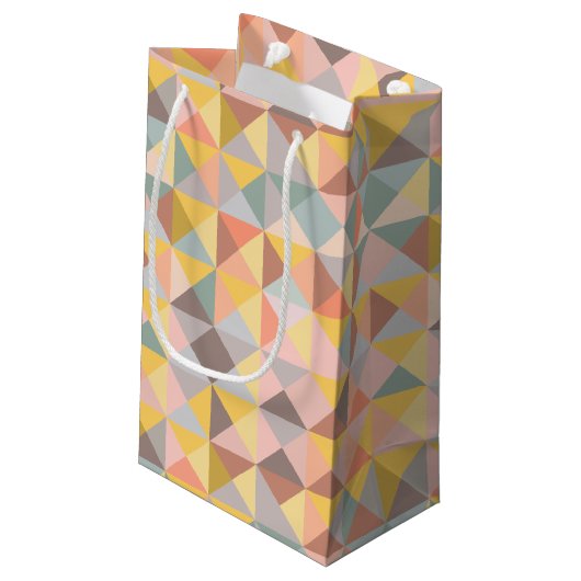 Geometrisch patroon in Herfst- en uraniumtoononen Klein Cadeauzakje (Achterkant Gekanteld)