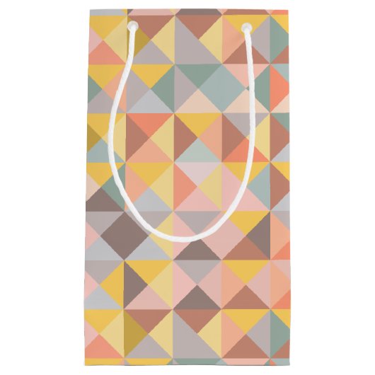 Geometrisch patroon in Herfst- en uraniumtoononen Klein Cadeauzakje (Voorkant)