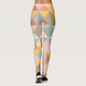 Geometrisch patroon in Herfst- en uraniumtoononen Leggings (Achterkant)