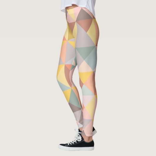 Geometrisch patroon in Herfst- en uraniumtoononen Leggings (Links)