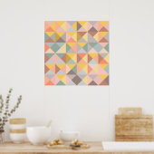 Geometrisch patroon in Herfst- en uraniumtoononen Poster (Keuken)