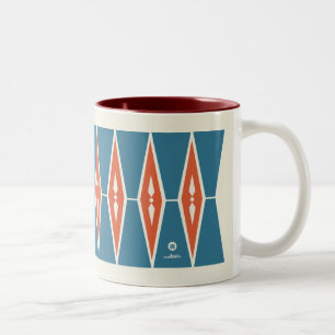geometrisch patroon in Noordse stijl Tweekleurige Koffiemok