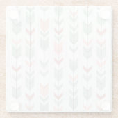 Geometrisch patroon in retrostijl glazen onderzetter (Achterkant)