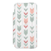 Geometrisch patroon in retrostijl incipio iPhone portemonnee hoesje (Voorkant Agenda)