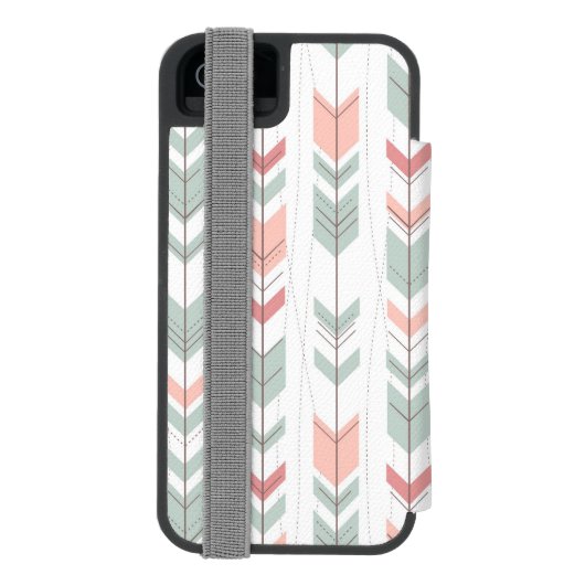 Geometrisch patroon in retrostijl incipio iPhone portemonnee hoesje (Agenda Achterkant)