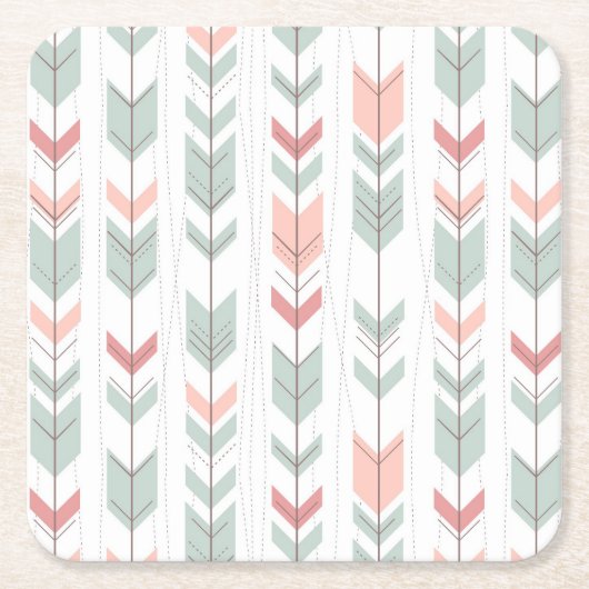 Geometrisch patroon in retrostijl kartonnen onderzetters (Voorkant)