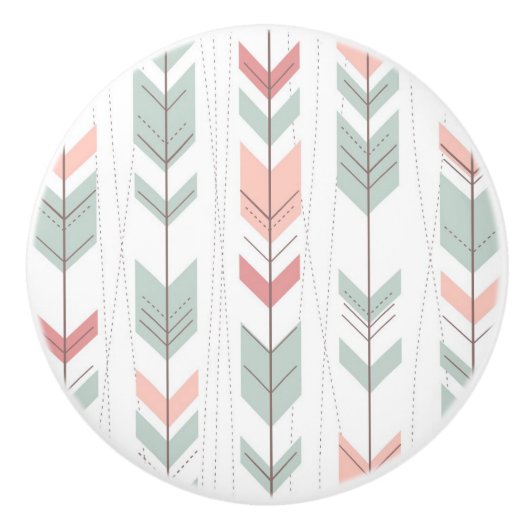 Geometrisch patroon in retrostijl keramische knop (Voorkant)