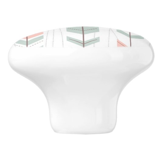 Geometrisch patroon in retrostijl keramische knop (Zijkant)