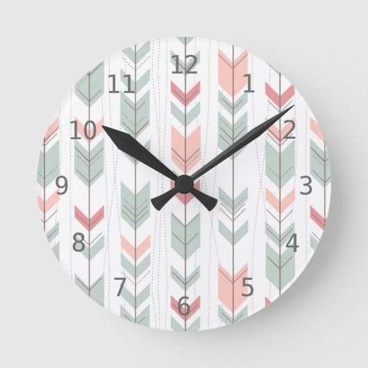 Geometrisch patroon in retrostijl ronde klok (Voorkant)