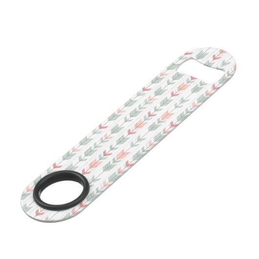 Geometrisch patroon in retrostijl speed flessenopener (Voorkant Gekanteld)