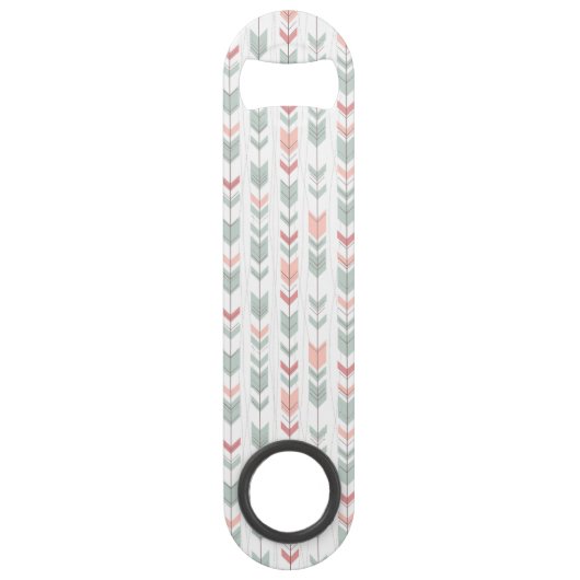 Geometrisch patroon in retrostijl speed flessenopener (Achterkant)