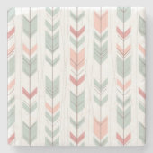 Geometrisch patroon in retrostijl stenen onderzetter (Voorkant)