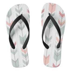 Geometrisch patroon in retrostijl teenslippers