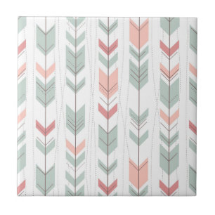 Geometrisch patroon in retrostijl tegeltje