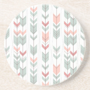 Geometrisch patroon in retrostijl zandsteen onderzetter