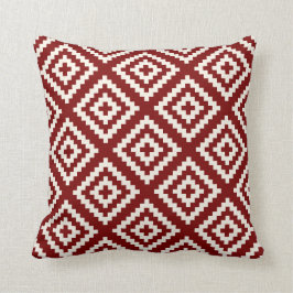 Geometrisch patroon in rood kussen