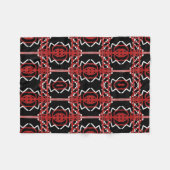 Geometrisch patroon in rood, wit en zwart. fleece deken (Voorkant (Horizontaal))