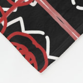 Geometrisch patroon in rood, wit en zwart. fleece deken (Hoek)
