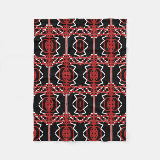 Geometrisch patroon in rood, wit en zwart. fleece deken