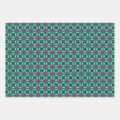 Geometrisch patroon in roze en groen inpakpapier vel (Voorkant 3)