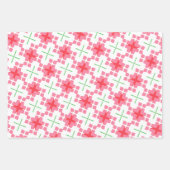 Geometrisch patroon in roze en groen inpakpapier vel (Voorkant 2)