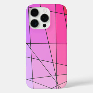 Geometrisch patroon in roze ombre iPhone 16 pro hoesje