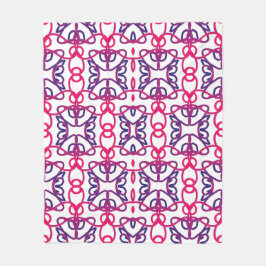 Geometrisch patroon in roze, wit, blauw en Paarse. Fleece Deken