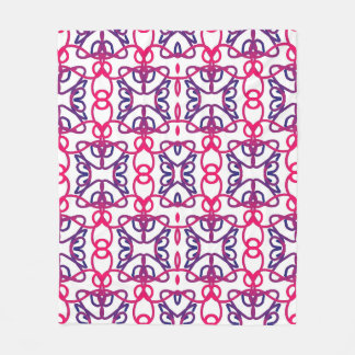 Geometrisch patroon in roze, wit, blauw en Paarse. Fleece Deken