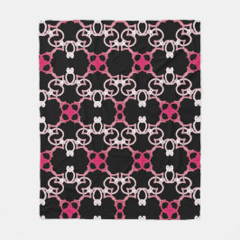 Geometrisch patroon in roze, wit en Paarse. Fleece Deken