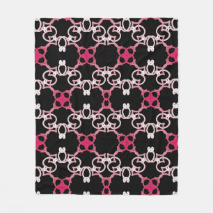 Geometrisch patroon in roze, wit en Paarse. Fleece Deken