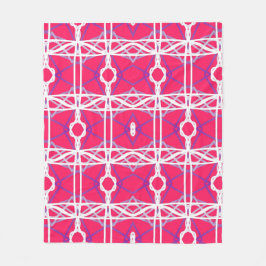 Geometrisch patroon in roze, wit en Paarse. Fleece Deken