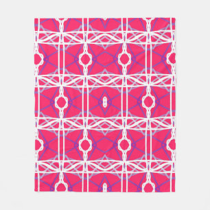 Geometrisch patroon in roze, wit en Paarse. Fleece Deken