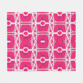 Geometrisch patroon in roze, wit en Paarse. Fleece Deken (Voorkant (Horizontaal))