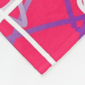 Geometrisch patroon in roze, wit en Paarse. Fleece Deken (Hoek)
