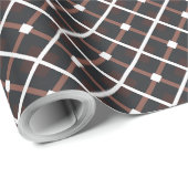Geometrisch patroon in zwarte en warme bruine tint cadeaupapier (Rol Hoek)