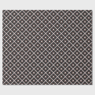 Geometrisch patroon in zwarte en warme bruine tint cadeaupapier