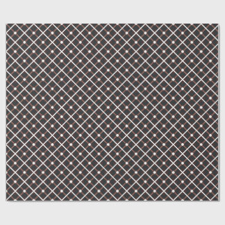 Geometrisch patroon in zwarte en warme bruine tint cadeaupapier